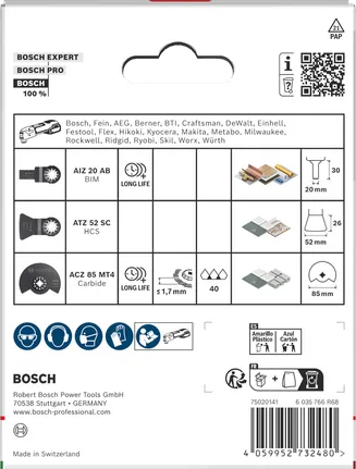 Bosch flīzēšanas asmeņu komplekts, 3 gab.